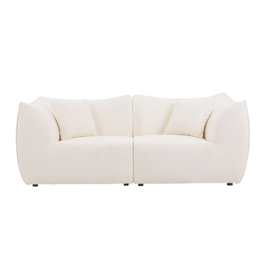 Mid-Century Modern 2 Seater Sofa Couch for Living Room, Bedroom, Apartment, Studio, Small Space, Beige