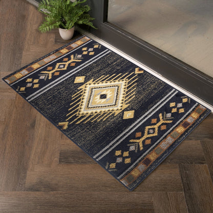 Tribes GC_YLS4001 Black 7 ft. 10 in. x 10 ft. 3 in. Southwest Area Rug