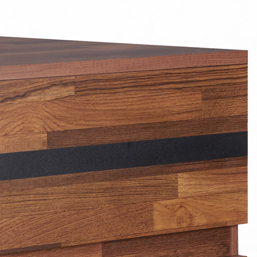 Walnut and Sandy Black 2-drawer Nightstand