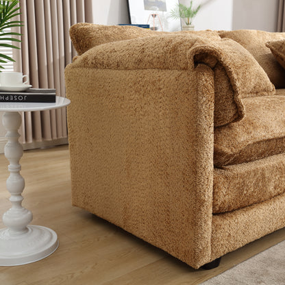 Modern Large boucle Fabric L-Shape Sectional Chenille fabric, movable pedals, detachable armrests, oversized three-seat Sofa