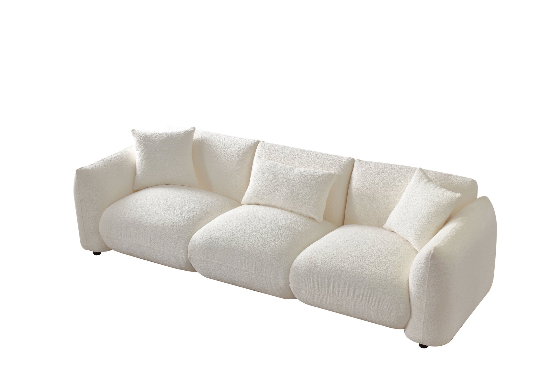 Mid Century Modern Couch 3-Seater Sofa for Livingroom, Beige