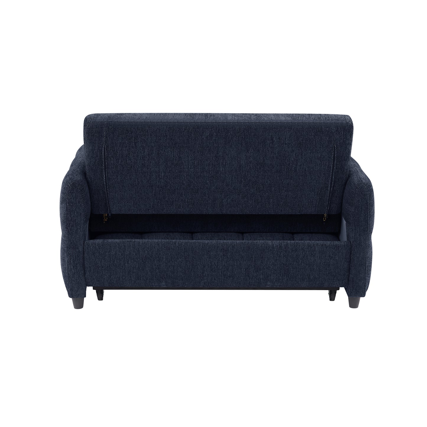 52.8" Loveseat Sofa Pull-out Sofa Bed Tufted Sleeper Sofa with an Adjustable Backrest, Three USB Ports and Two Lumbar Pillows for Living Room, Blue