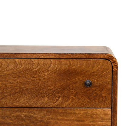 Artisan Furniture Solid Wood Mini Curved Chestnut Chest