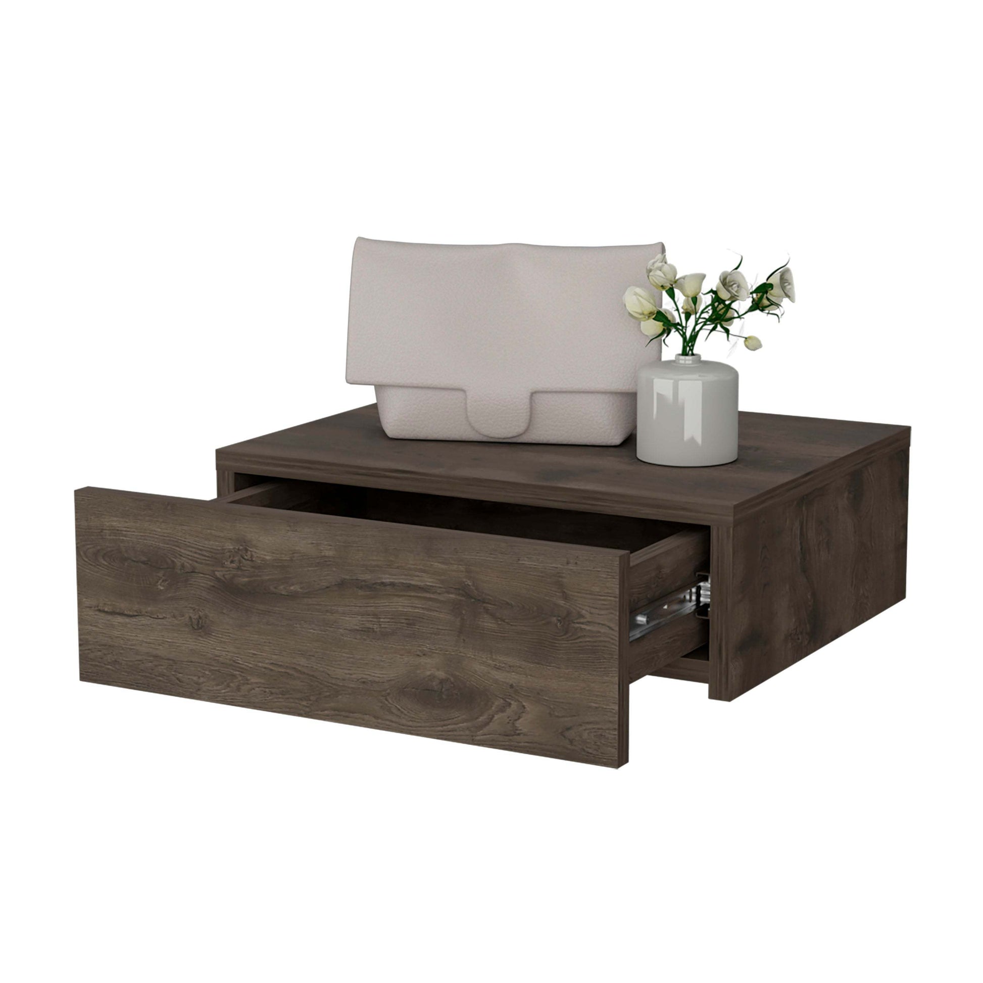 Wesley Dark Brown Wall-Mounted Floating Nightstand