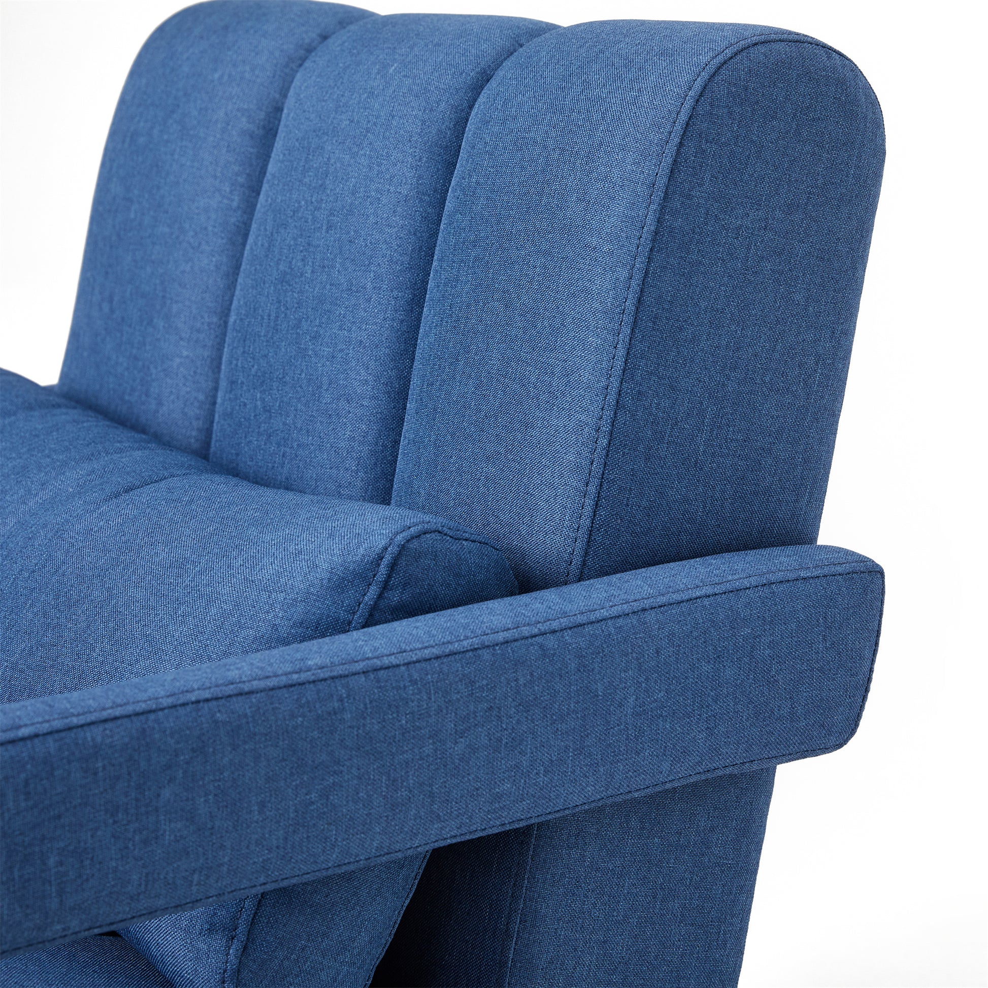 Modern Upholstered accent chair, Comfortable Linen Fabric with a pillow for Living room,bedroom. Linen, Navy Blue