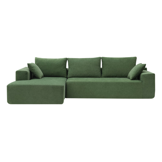 [VIDEO provided] [New] 109*68" Modular Sectional Living Room Sofa Set, Modern Minimalist Style Couch, Upholstered Sleeper Sofa for Living Room, Bedroom, Salon, 2 PC Free Combination, L-Shape, Green