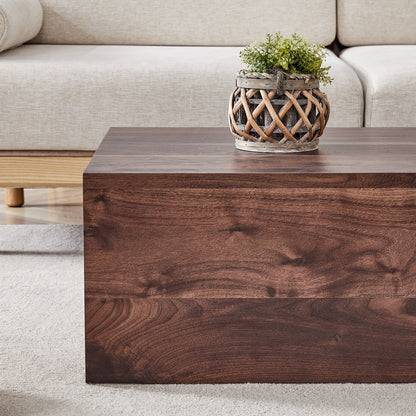 39.3*23.6*12 Inch Walnut Wood Grain MDF Coffee Table - Luxurious Design, Perfect Living Room Accent.Fashion texture design coffee table, suitable for various situations and scenes.