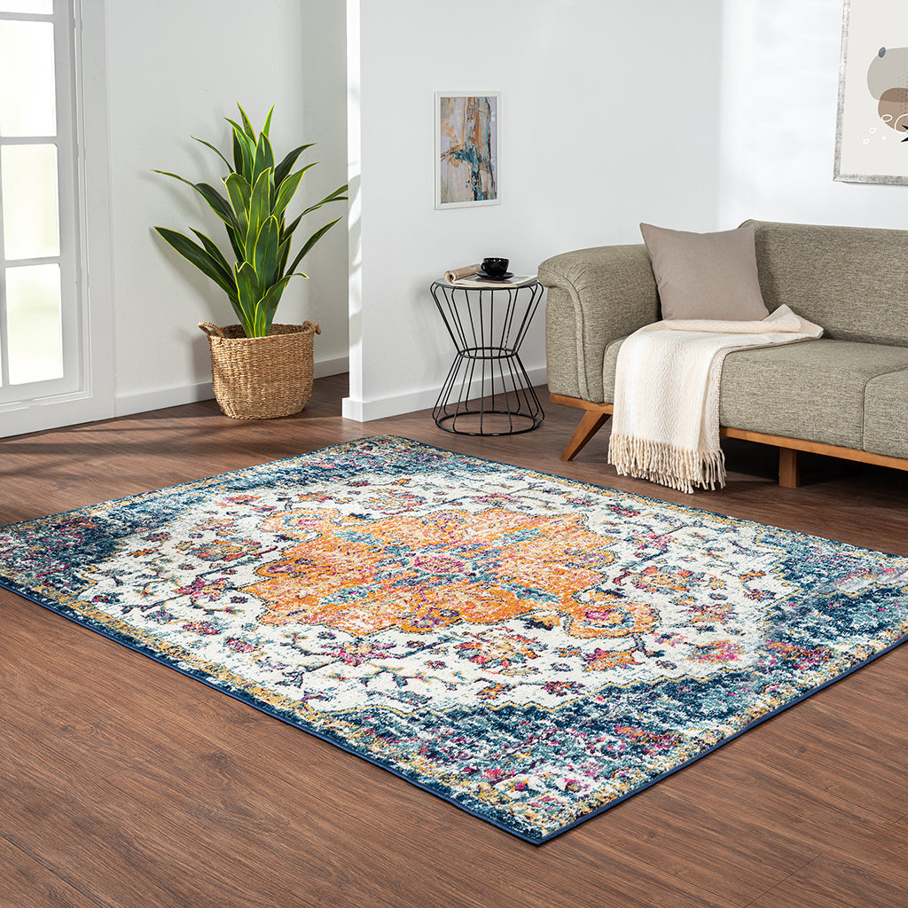 Boho Medallion Woven Area Rug