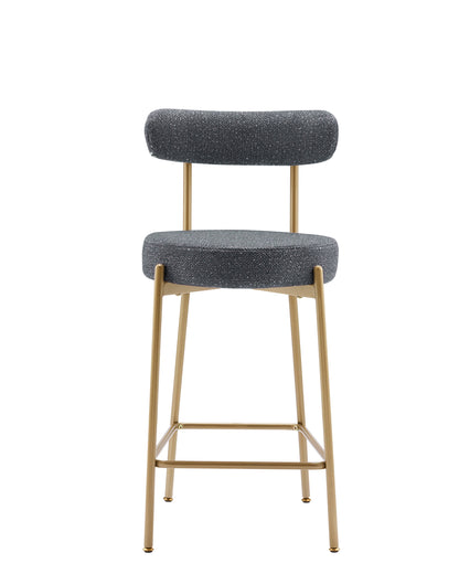 Modern Upholstered Sherpa Bar Stool Set