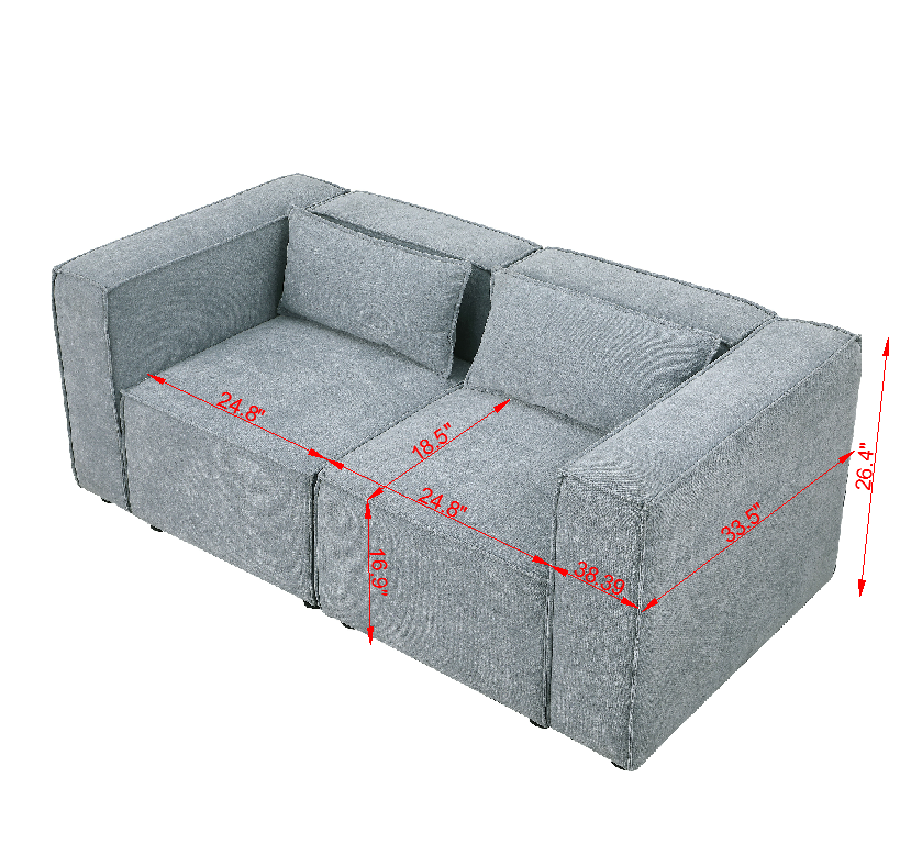 modular sofa Grayish blue  chenille fabric,  simple and grand, the seat and back is very soft. this is also a KNOCK DOWN sofa