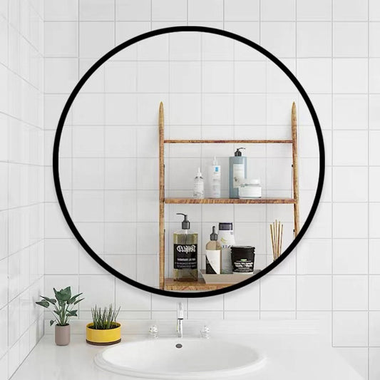 Tempered mirror 32" Wall Circle Mirror for Bathroom, Black Round Mirror for Wall, 20 inch Hanging Round Mirror for Living Room, Vanity, Bedroom