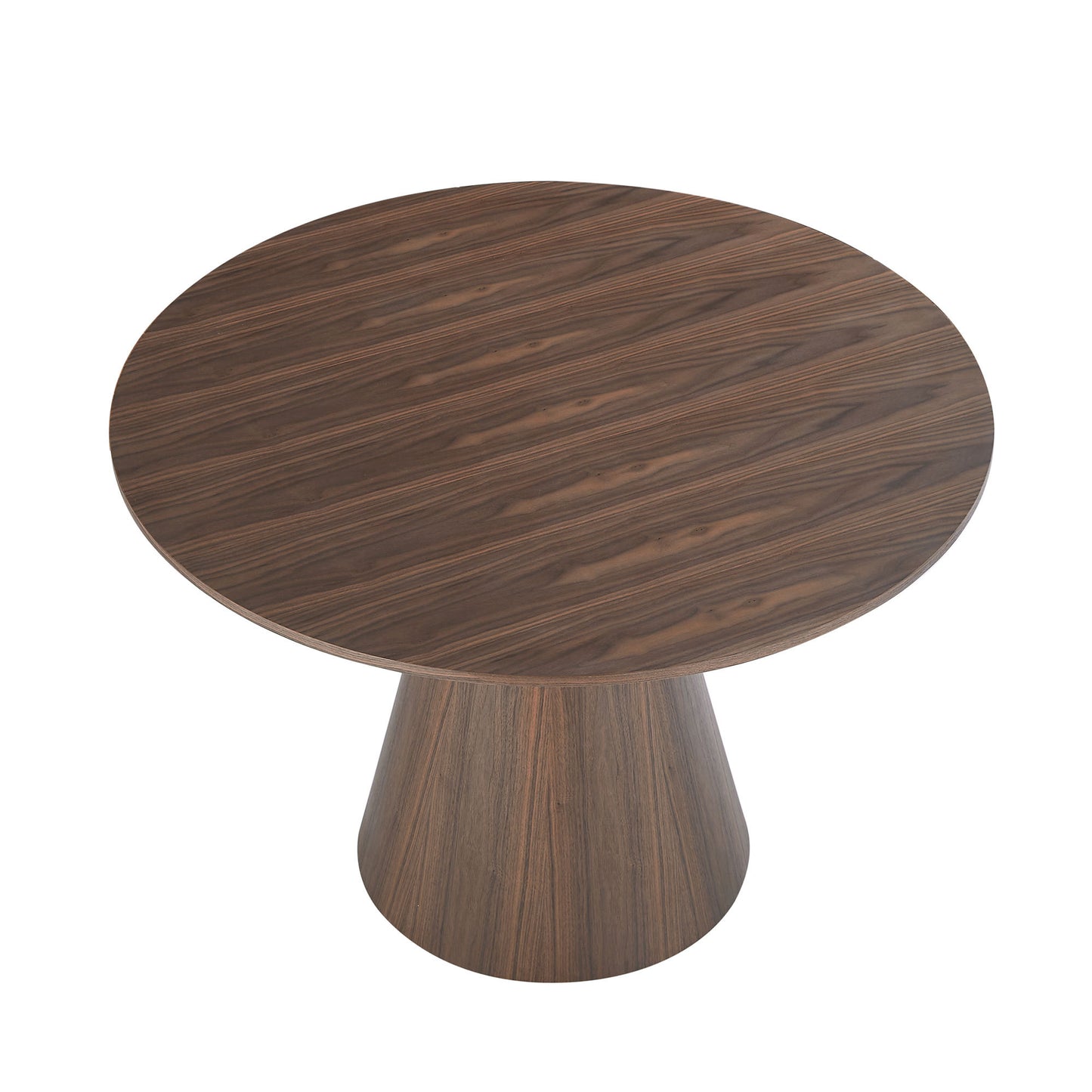 47.24''  Round Modern Style MDF Wood Dining Table in Walnut Suitable for Kitchen, Living Room, Cafe, Milk Tea Shop