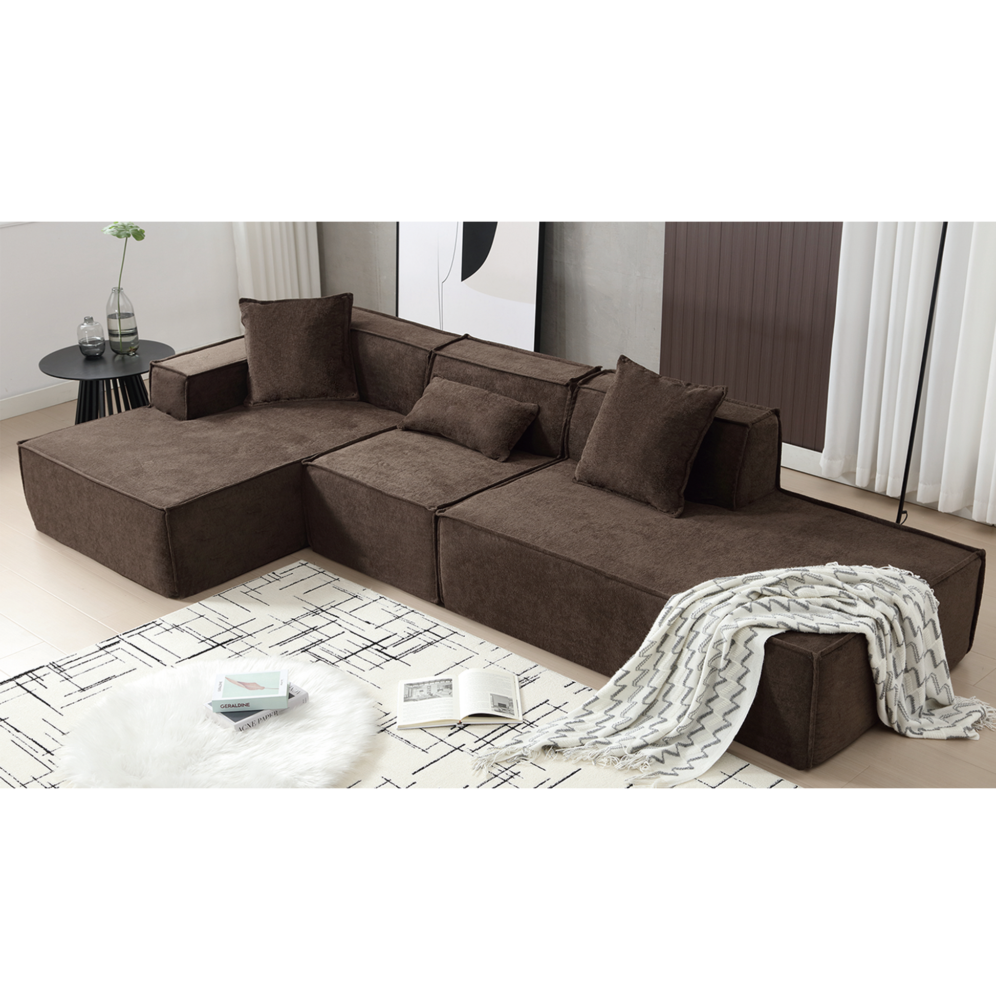 Modular Cloud Sofa Sectional, Free Combination, L-shaped