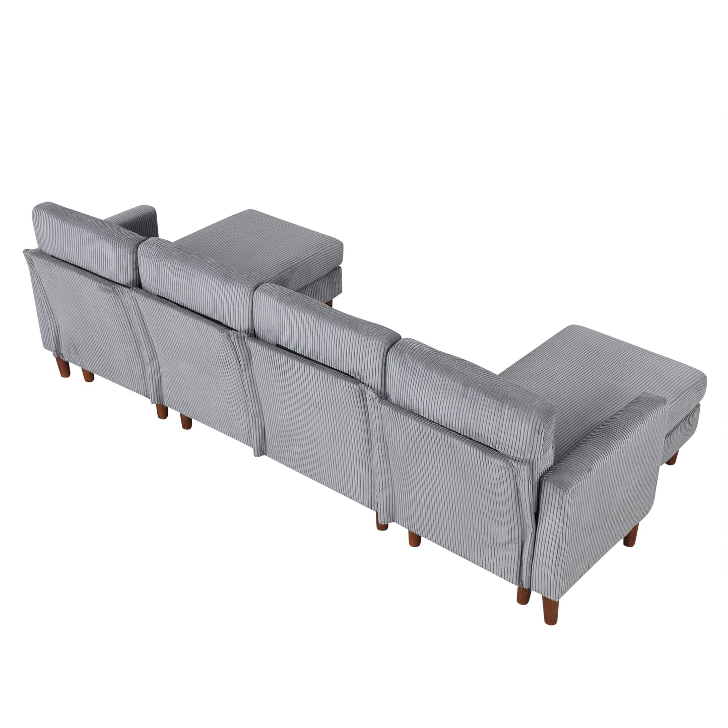 U_Style U-shaped Sponge-filled Cushion Combination Sofa, Suitable for Living Rooms, Studies, and Spacious Spaces