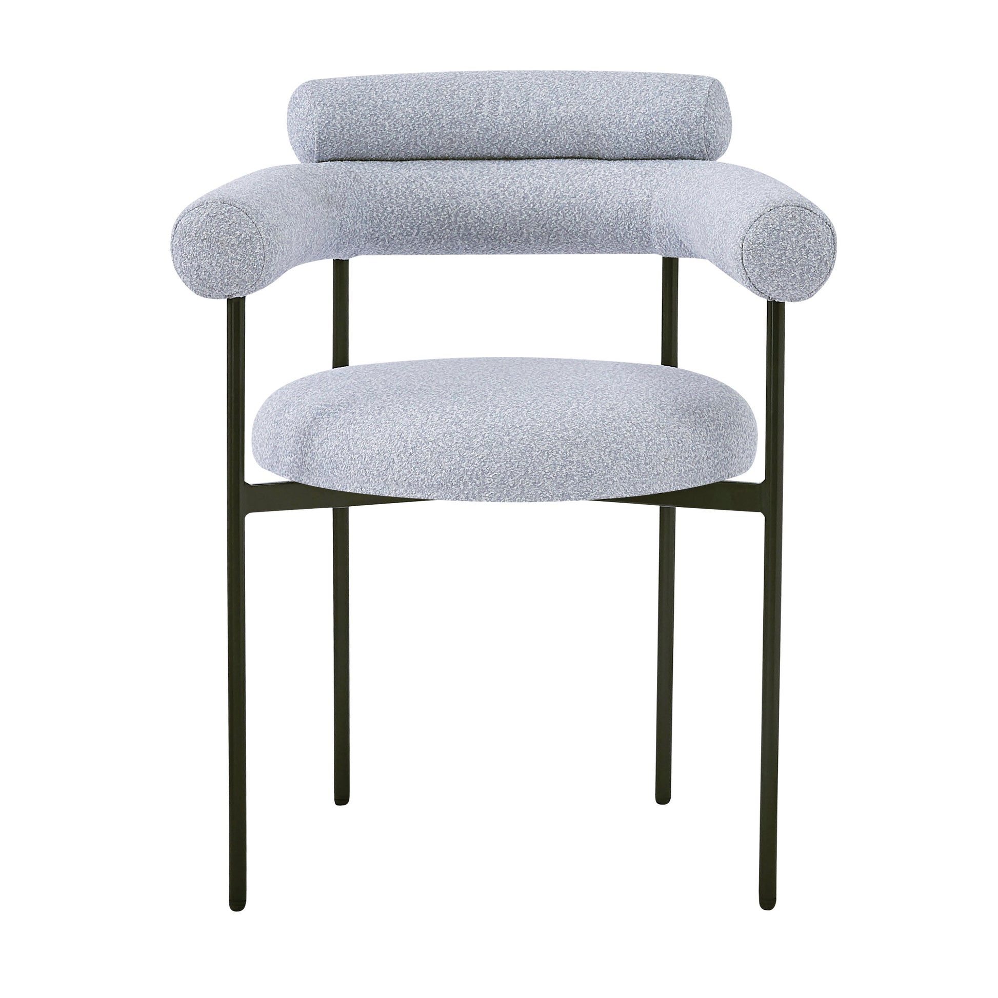 Upholstered Armchair Dining Chairs With Metal Legs (Set of 2),Grey