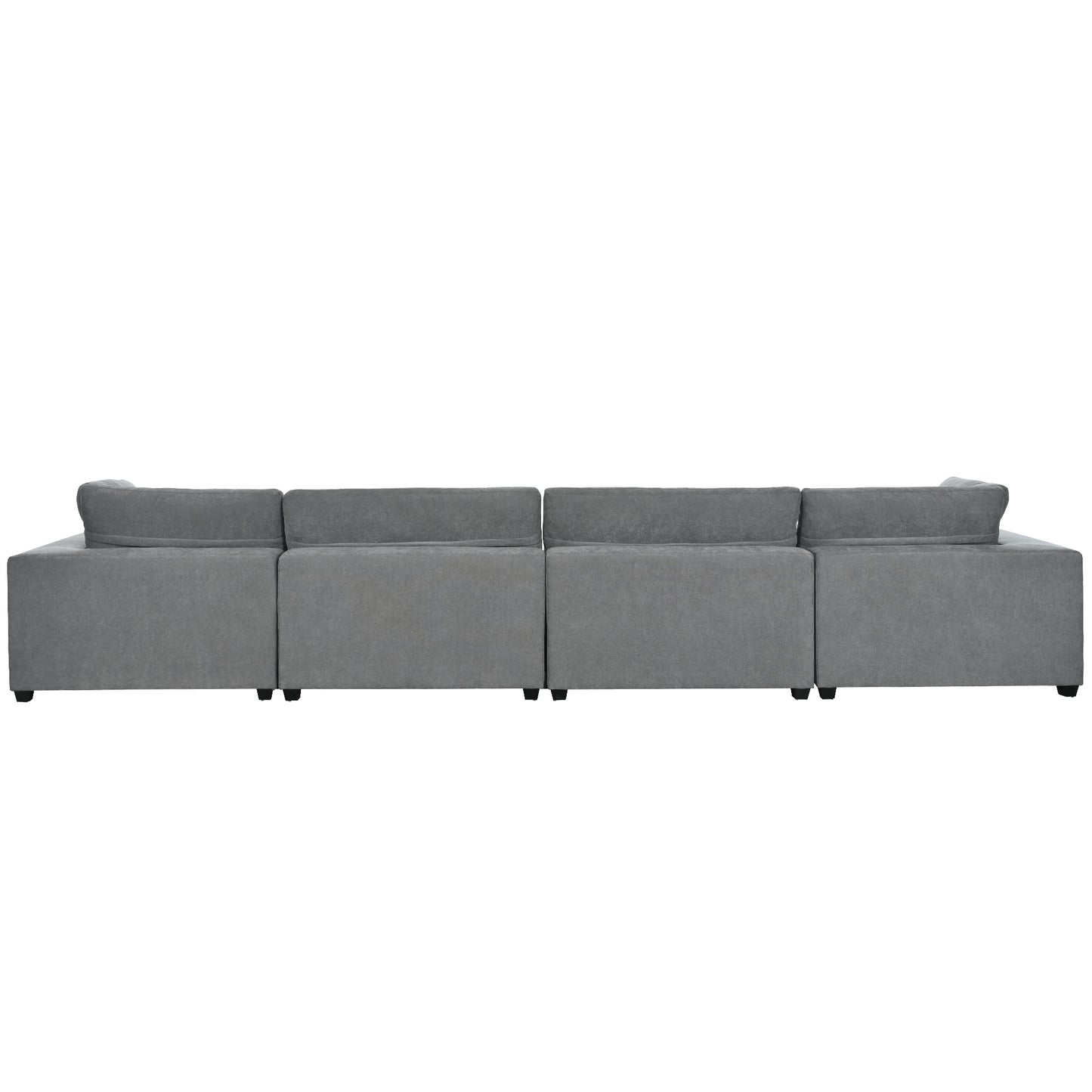 U-style Upholstered Oversize Modular Sofa with Removable Ottoman,Sectional sofa for Living Room Apartment(5-Seater)