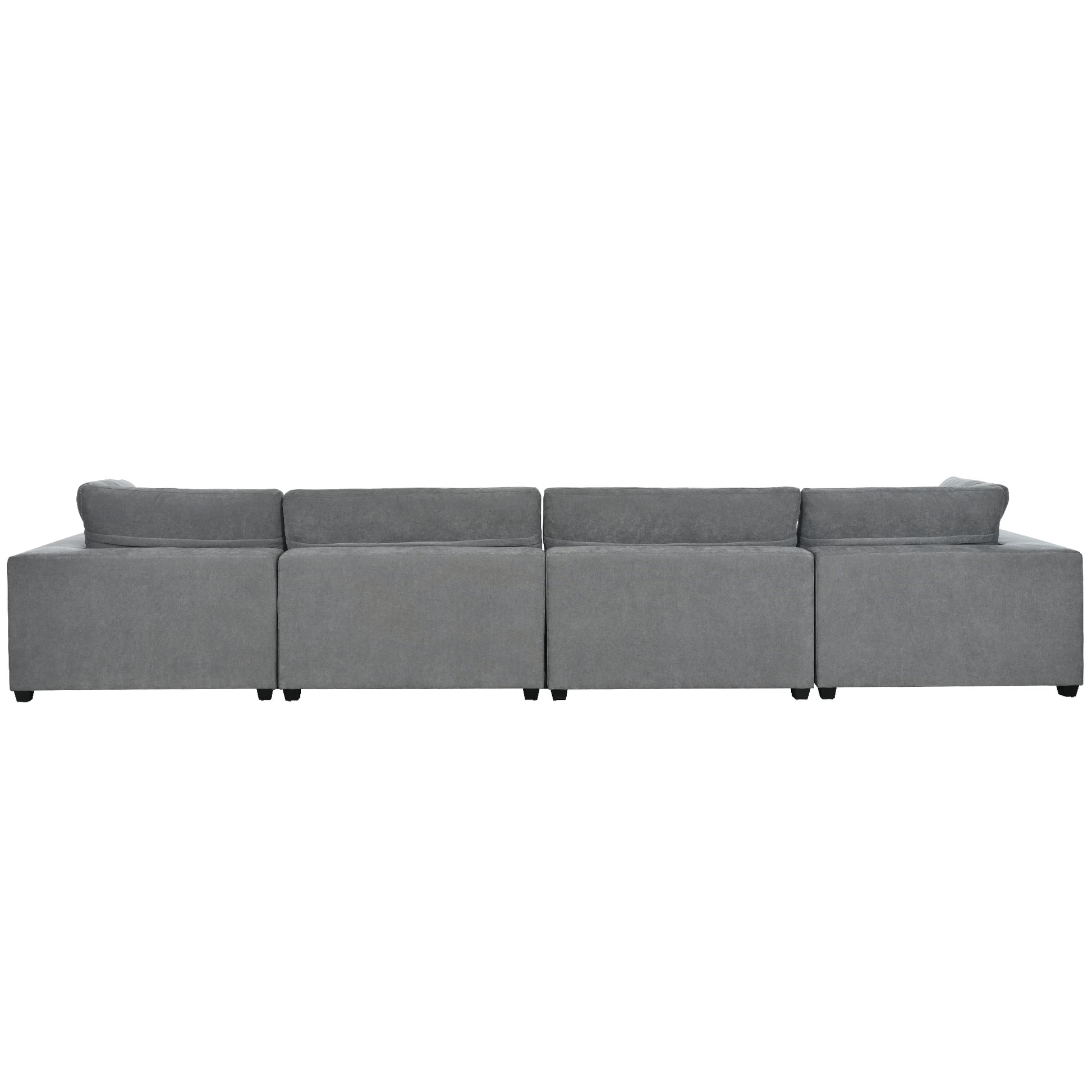 U-style Upholstered Oversize Modular Sofa with Removable Ottoman,Sectional sofa for Living Room Apartment(5-Seater)