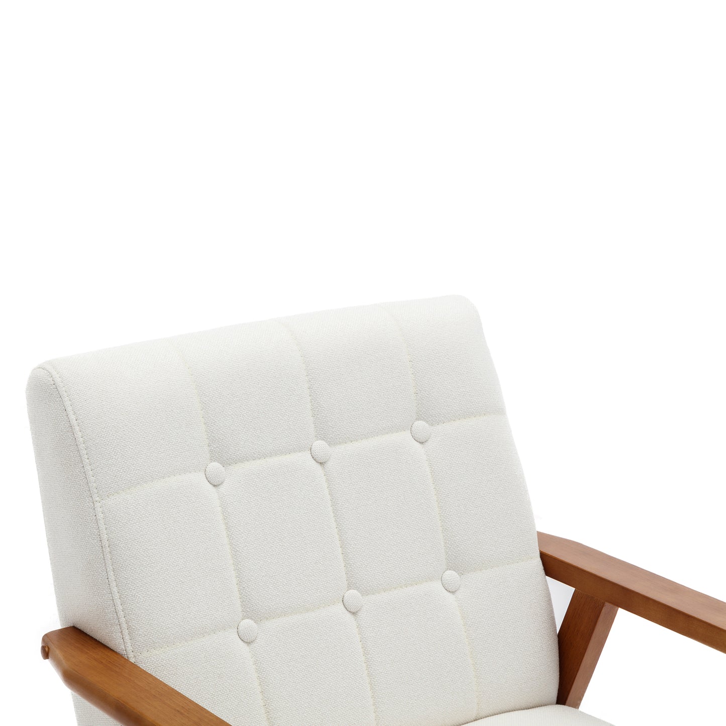 Leisure Chair with Solid Wood Armrest and Feet, Mid-Century Modern Accent chair, for Living Room Bedroom Studio chair