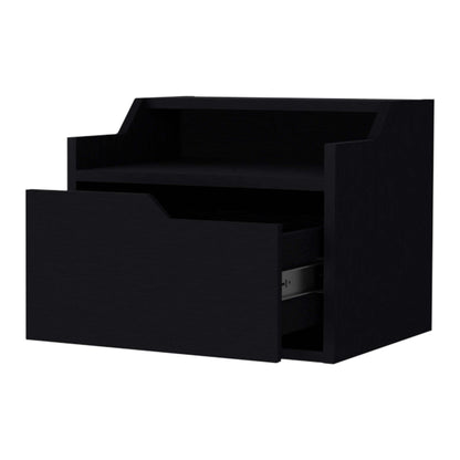 Nolan Black Dual-Shelf Display Floating Nightstand