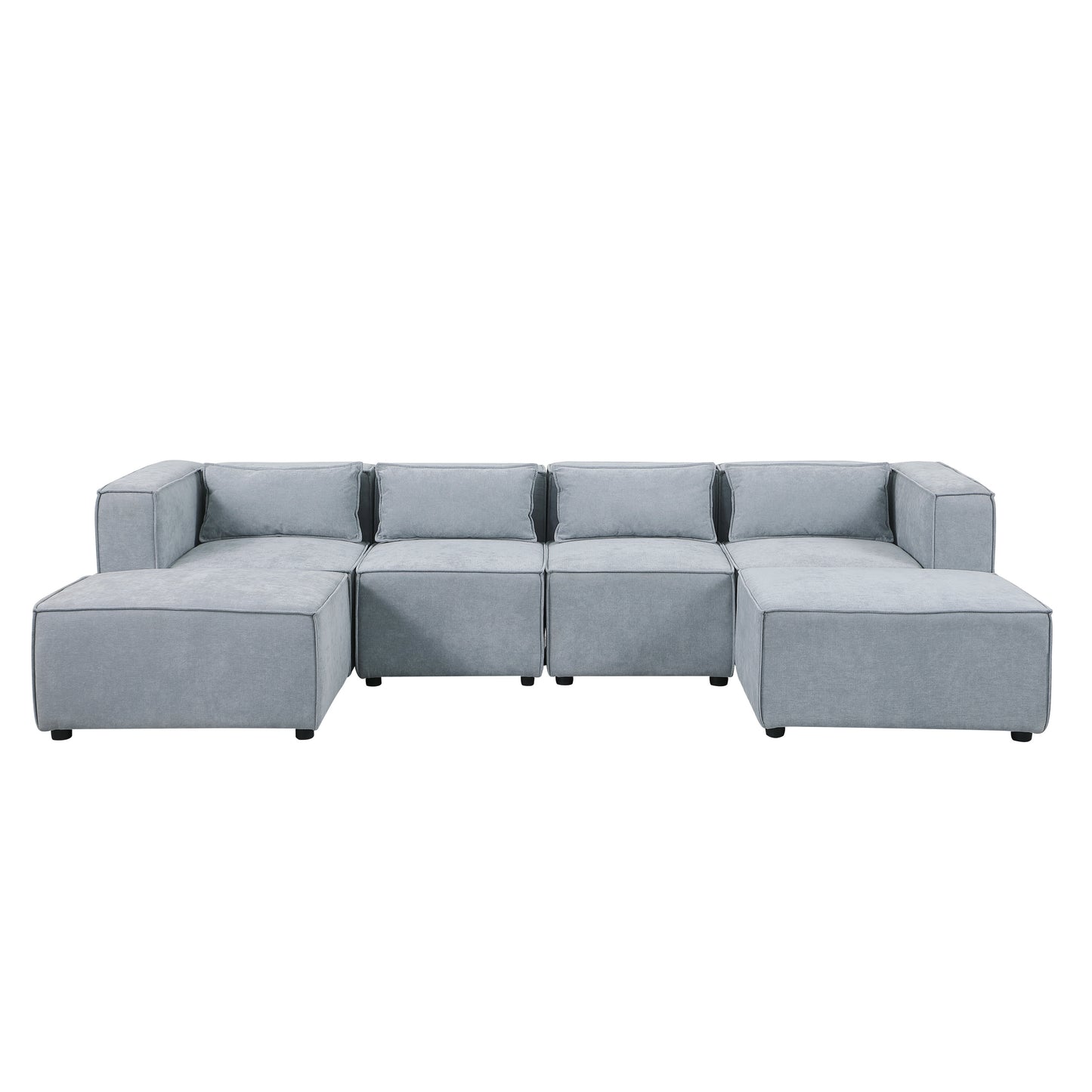 modular sofa Grayish blue  chenille fabric,  simple and grand, the seat and back is very soft. this is also a KNOCK DOWN sofa