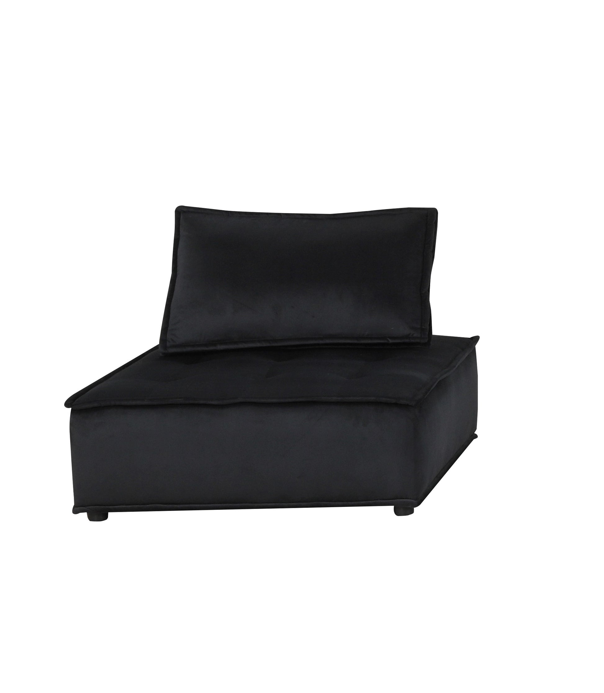 Anna 160" Black Velvet 4-Seater Modular Sofa