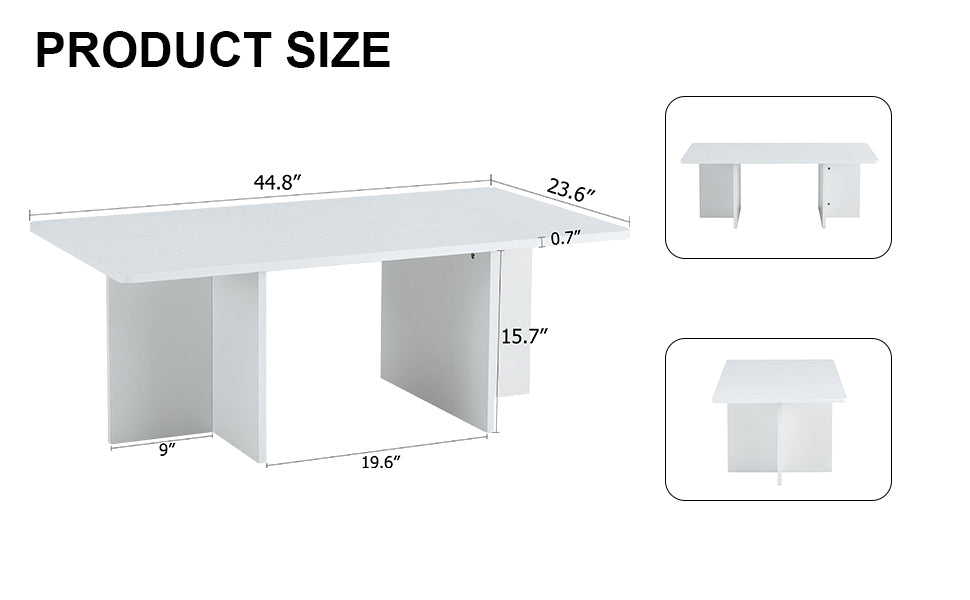 A modern and practical white coffee table. The coffee table is made of medium density fiberboard material, Suitable for living room, bedroom, and study. CT-2O