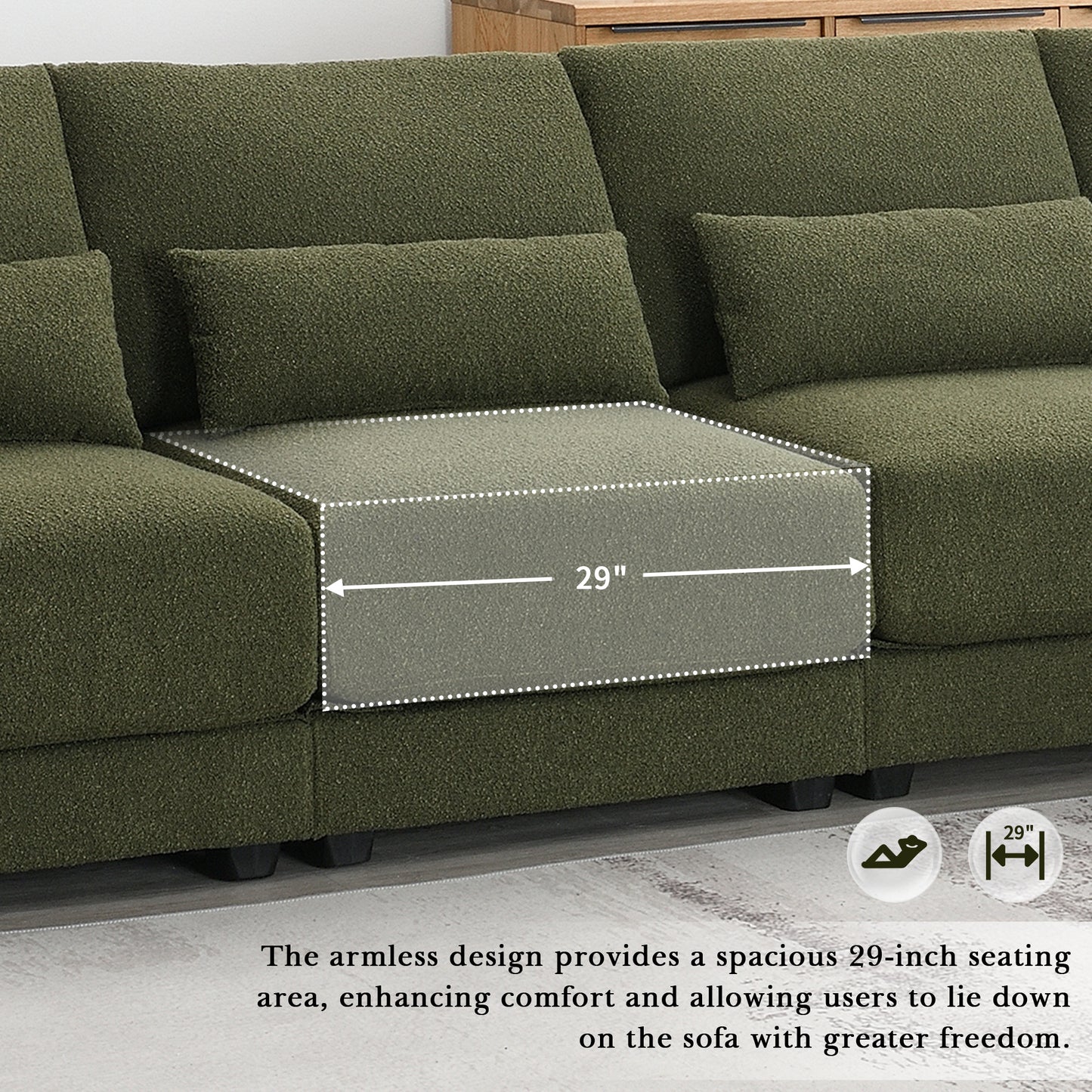 [VIDEO provided][New]120*61" Oversized Deep Seat Sectional Sofa with Reversible Chaise,Loop Yarn Fabric 5-seat Armless Indoor Furniture,Convertible L-shaped Couch for Living Room,Apartment,3 Colors