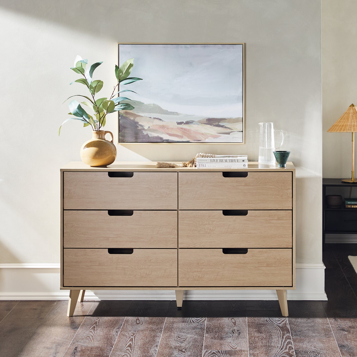 Mid-Century Hans 6-Drawer Dresser with Cut-Out Handles, Riviera