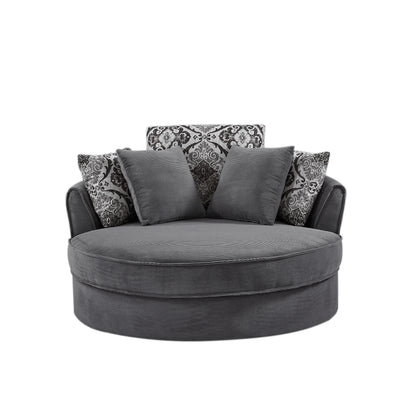 Swivel Accent Barrel Chair with 5 Movable Pillow 360 Degree Swivel Round Sofa Chair for Living Room,Bedroom, Hotel(Old SKU:WF315766AAE), Grey