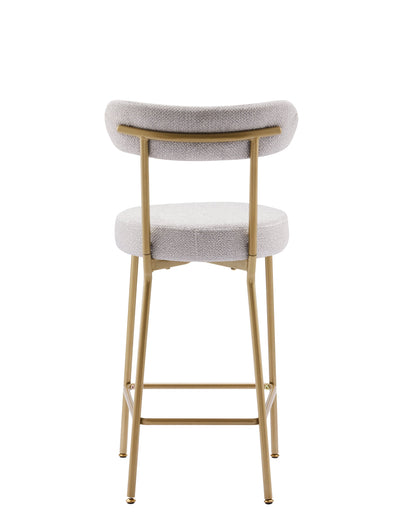 Modern Upholstered Sherpa Bar Stool Set