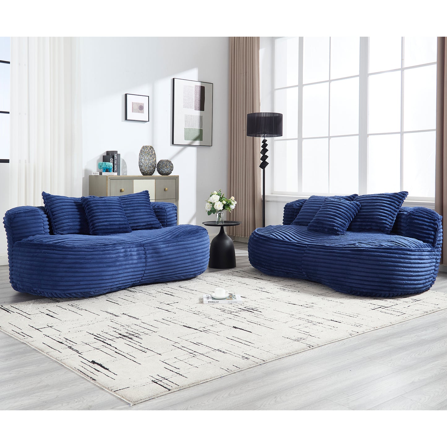 COOLMORE Bean Bag sofa Lazy Sofa Durable Comfort Lounger High Back Bean Bag Chair Couch for Adults and Kids, Indoor & Outdoor, Accent Floor Soft Lounge Chair (Navy)