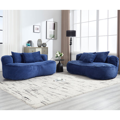 COOLMORE Bean Bag sofa Lazy Sofa Durable Comfort Lounger High Back Bean Bag Chair Couch for Adults and Kids, Indoor & Outdoor, Accent Floor Soft Lounge Chair (Navy)