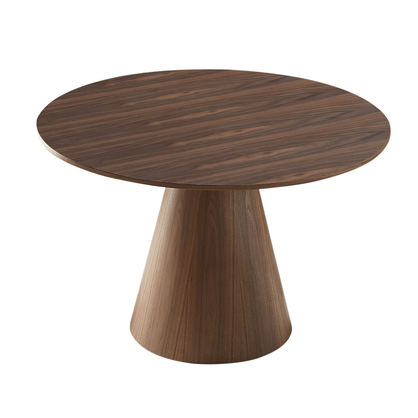 47.24''  Round Modern Style MDF Wood Dining Table in Walnut Suitable for Kitchen, Living Room, Cafe, Milk Tea Shop