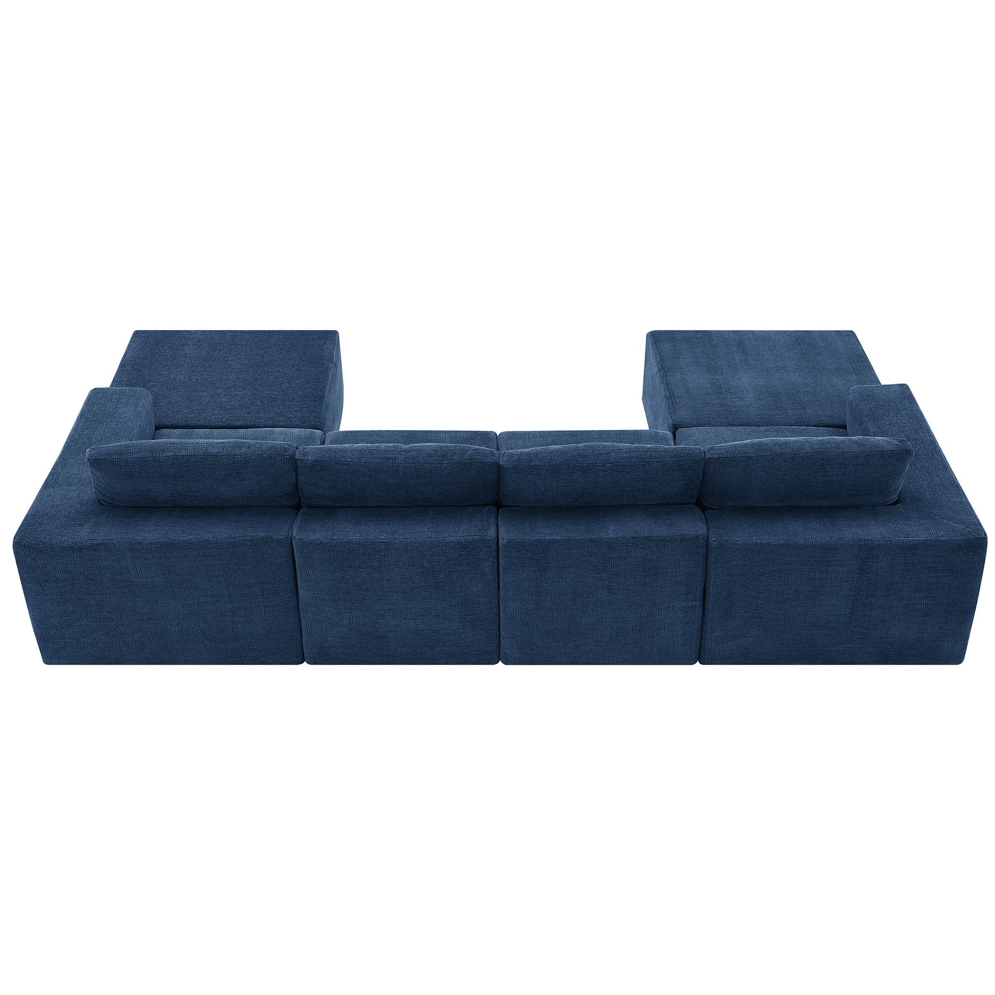 [VIDEO provided][New]110*72" Modular U Shaped Sectional Sofa,Luxury Chenille Floor Couch Set,Upholstered Indoor Furniture,Foam-Filled Sleeper Sofa Bed for Living Room,Bedroom,Free Combination,3 Colors