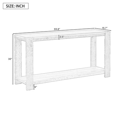 U_STYLE Distinctive Features of a Minimalist Console Table with Bottom Shelf and Four Legs, Suitable for Entryway, Hallway, Living Room, Foyer, Corridor