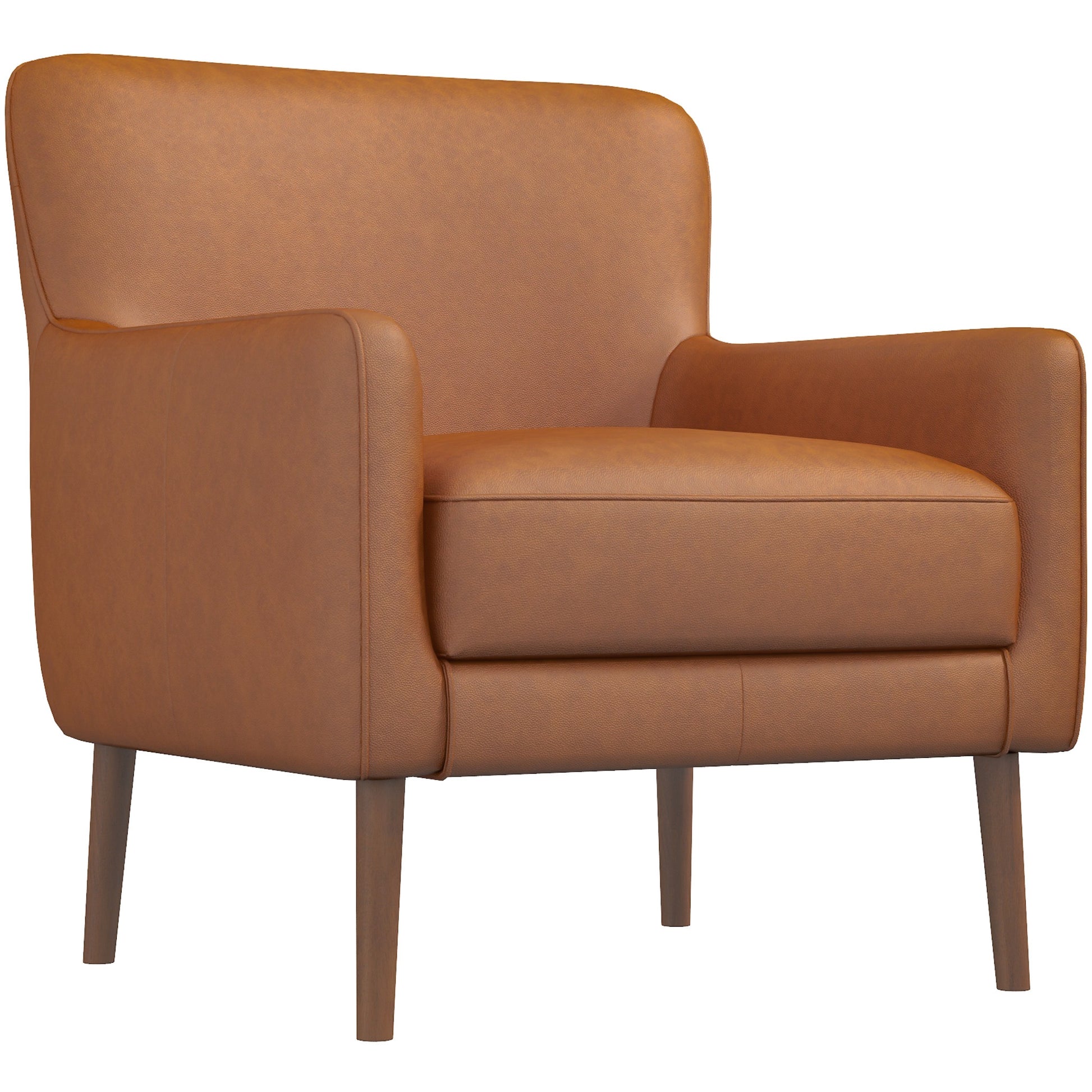 Claire Genuine Leather Lounge Chair in Tan