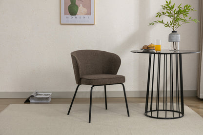 Retro Minimalist Modern Boucle Fabric Dining Chairs