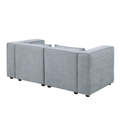 modular sofa Grayish blue  chenille fabric,  simple and grand, the seat and back is very soft. this is also a KNOCK DOWN sofa