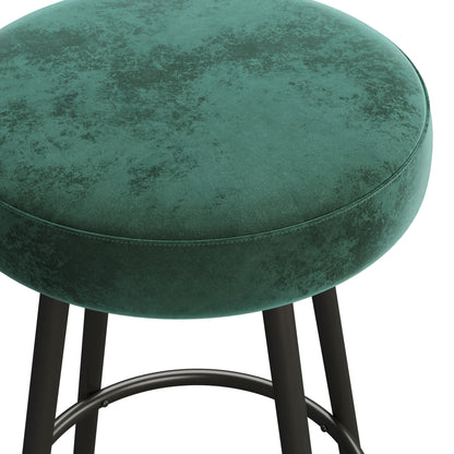 Modern Glam Upholstered Faux Velvet Bar Stool – Emerald