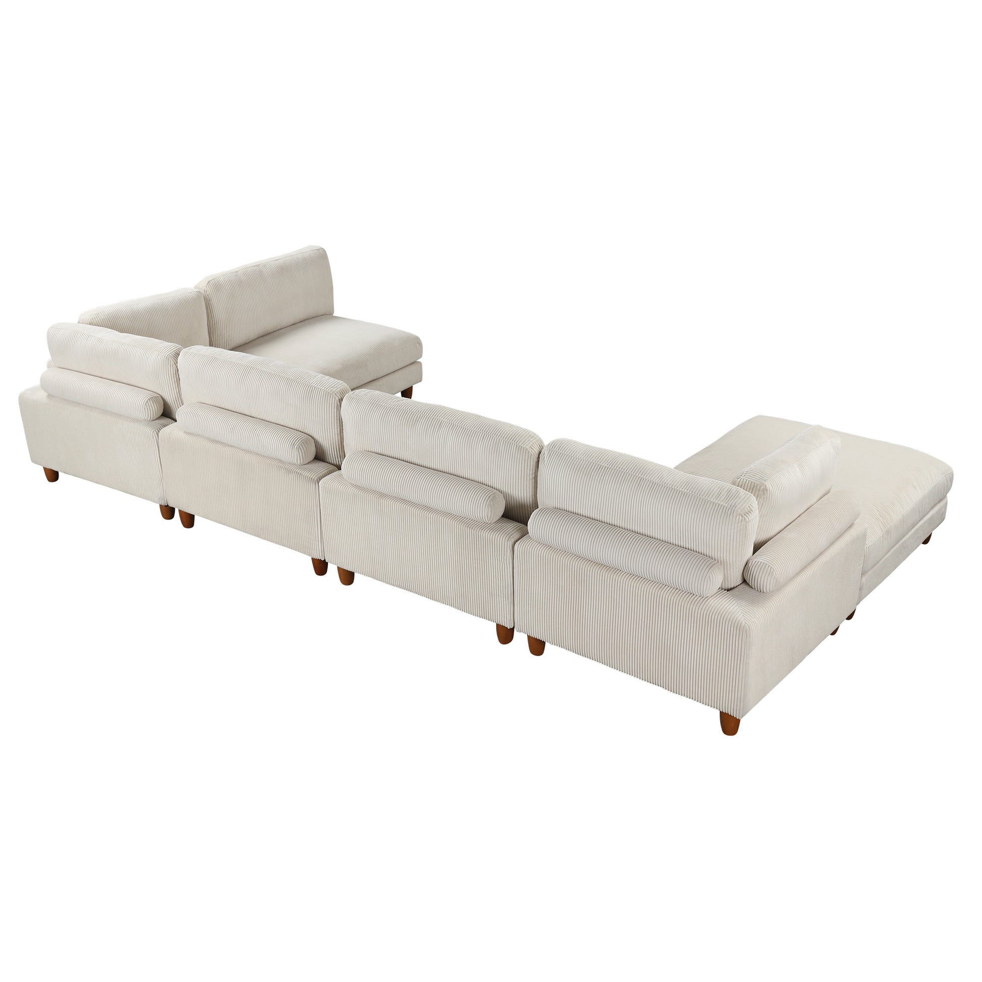 U-style 163''Modular Sectional Sofa,with Ottoman L Shaped Corner Sectional for Living Room,,Office,  Apartment (6-Seater)