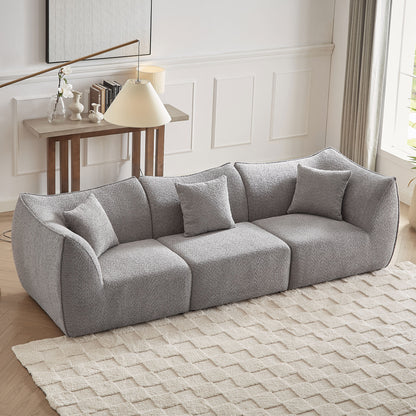 111 inch Sofa, Comfy Sofa Couch with  Deep Seats Modern Sofa- 3 Seater Sofa, Couch for Living Room Apartment Lounge GREY