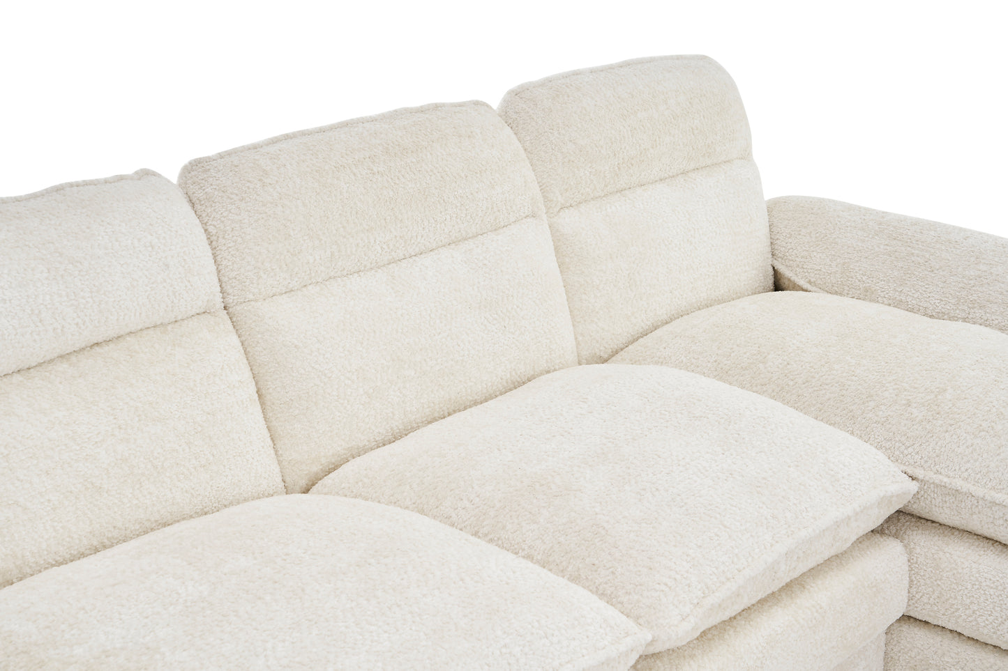 U-shaped profile sofa, including two single seats and two chaise, modular sofa, Chenille sofa,White