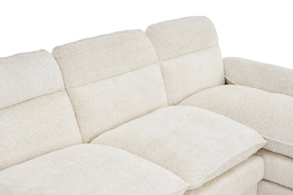 U-shaped profile sofa, including two single seats and two chaise, modular sofa, Chenille sofa,White