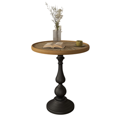 Wooden End Tables Retro Side Table French Country Accent Coffee Side Table Modern Small Round Tea Table Pedestal Side End Table for Living Room Household Restaurant Homestay