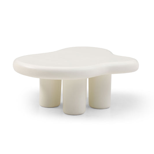 Cute Cloud Coffee Table for Living Room, Cream ,35.43inch