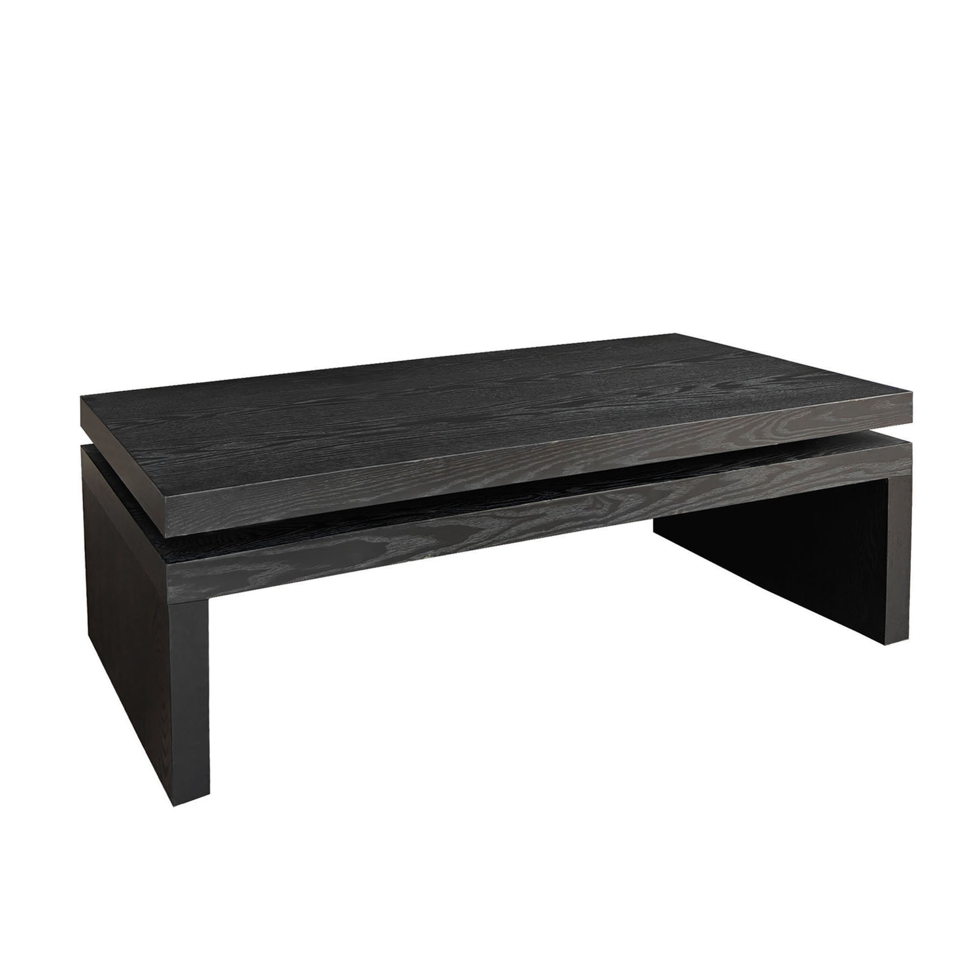 Modern Coffee Table, Black Wooden Coffee Table, Rectangle Cocktail Tea Table for Living Room, 47.6" L* 23.6" W * 16.3" H