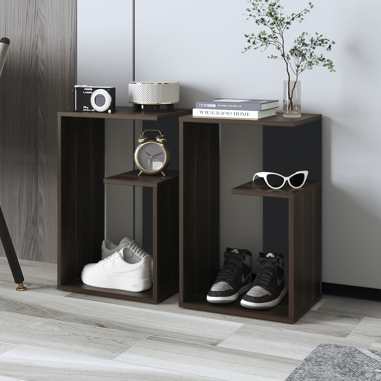 Everet 25" High 3-Tier Shelf Side Table