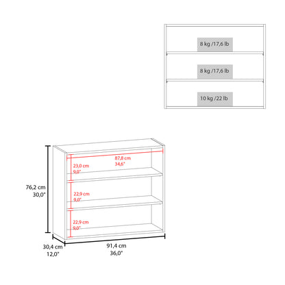 Wally 36" Wide x 30"H 3-Tier Open Wall Cabinet, Wall Shelf, Storage Cabinet, Cube Shelf Bedroom, Office, Living Room, Garage White