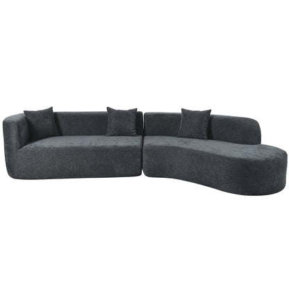 U_Style Modern Large 2-Piece Sectional Sofa with 3 Pillows,for Living Room, Bedroom