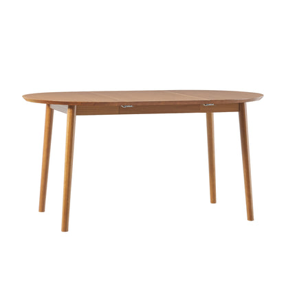 Mid-Century Damsel Extension Dining Table with Removable Leaf, Caramel